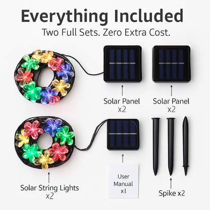 Solar Powered Flower Blossom String Lights 50 LEDs