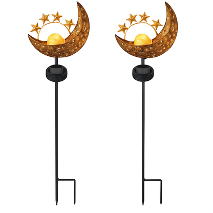 Solar Powered Sun Stake Lamp - Decorative Garden Light