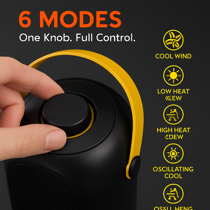 Portable Ceramic Space Heater with Oscillation