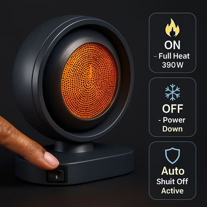 Space Heater with Tilt Head for Desk Use, Fast Heating
