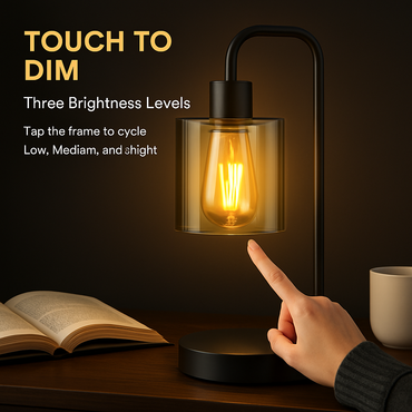 Touch Control Table Lamp with Glass Shade