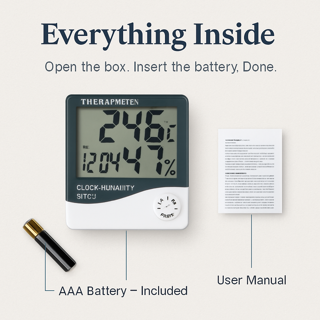 2-in-1 Thermometer and Hygrometer with Clock/Alarm Function