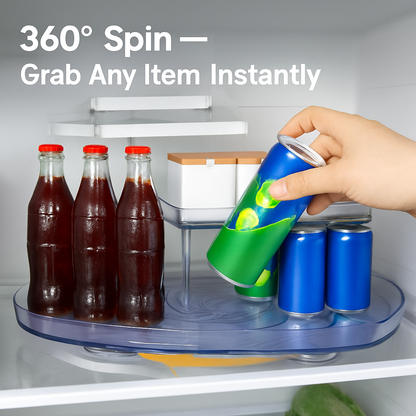 2-Tier Turntable Organizer for Refrigerator & Countertop