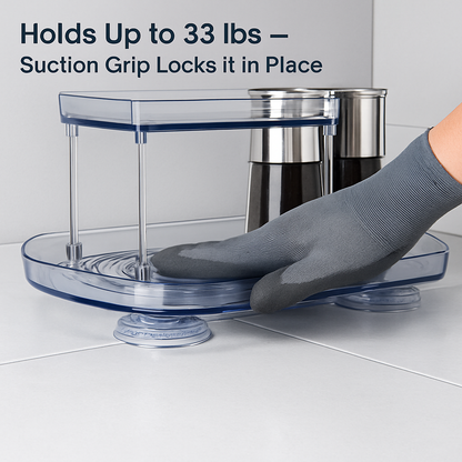 2-Tier Turntable Organizer for Refrigerator & Countertop