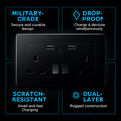 Wall Outlet Charger for UK Power Socket - Multi-Port