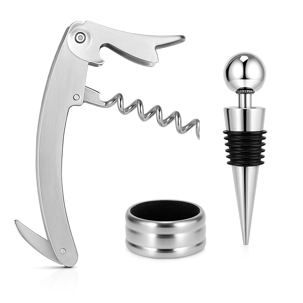 Corkscrew Bottle Opener Set with Foil Cutter