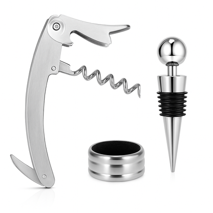 Corkscrew Bottle Opener Set with Foil Cutter