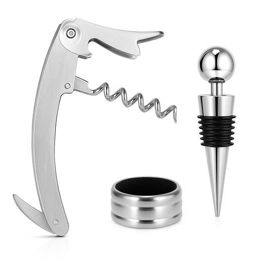 Corkscrew Bottle Opener Set with Foil Cutter