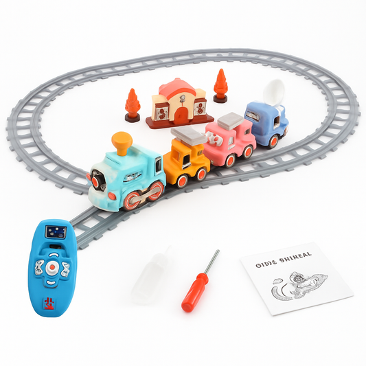 Electric Train Set with Smokes Light Sound Remote Magnetic Train Toys with Locomotive 3 Trucks Gifts for Kids Aged 3 4 5 6 Year Old