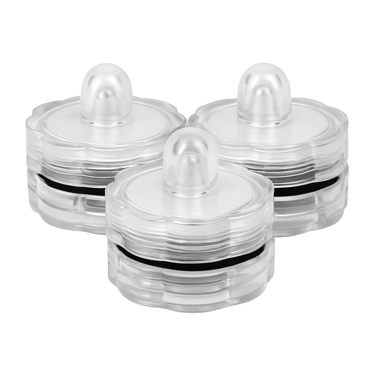 3Pcs Submersible LED Tea Lights Waterproof Candle Lights Battery Operated Decor Lamp