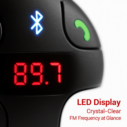 Wireless FM Transmitter Car Kit for Hands-Free Calls