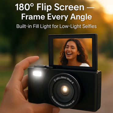 5K 75MP Digital Camera for Photography Anti-Shake WiFi Vlogging Video Camera with 9 Shooting Modes 18X Zoom Fill Light Webcam Function 2 Batteries 32G