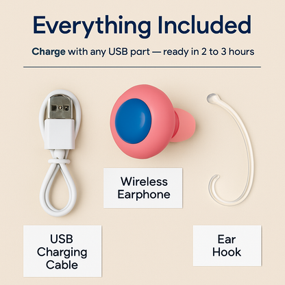 Mini Stereo Wireless Headset Pink Color for Hands-Free Calls
