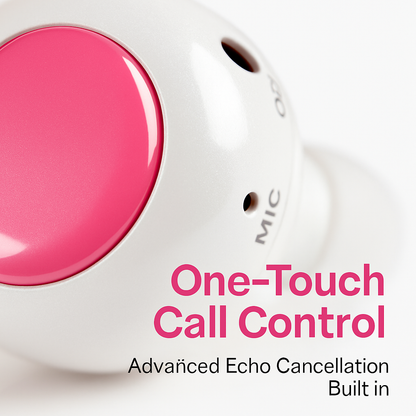 Mini Stereo Wireless Headset Pink Color for Hands-Free Calls