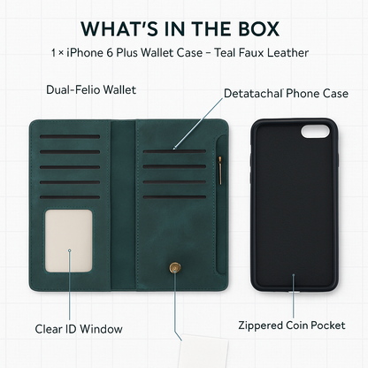 Wallet Case for iPhone 6 Plus - Slim 2-in-1 Design