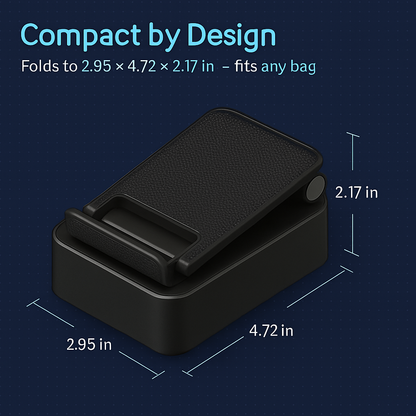 Foldable Wireless Speaker Phone Stand with Power Bank