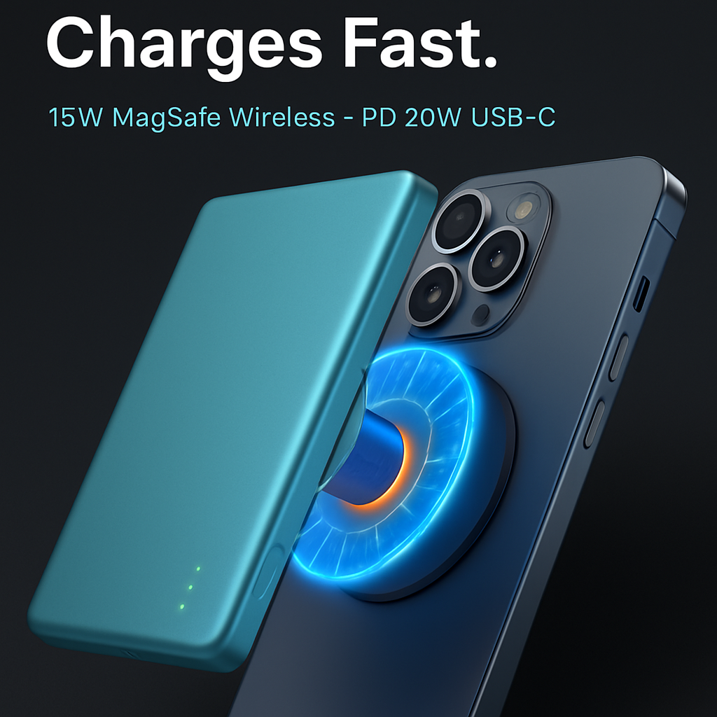 2-in-1 Wireless Power Bank 5000mAh MagSafe Compatible
