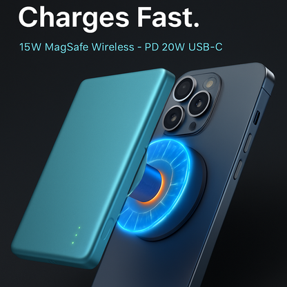 2-in-1 Wireless Power Bank 5000mAh MagSafe Compatible