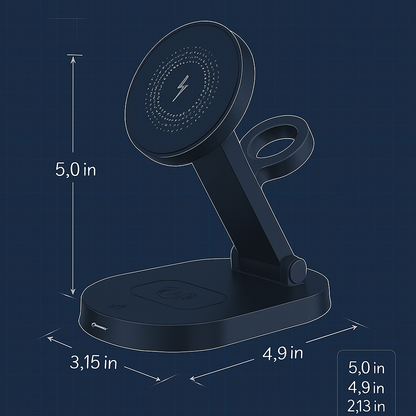 4-in-1 Magnetic Wireless Charging Dock for iPhone & Watch