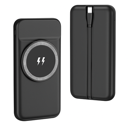 Magnetic Wireless Power Bank with Built-in Cable