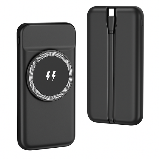 Magnetic Wireless Power Bank with Built-in Cable