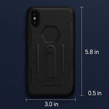 Rugged Phone Case for iPhone X with Kickstand