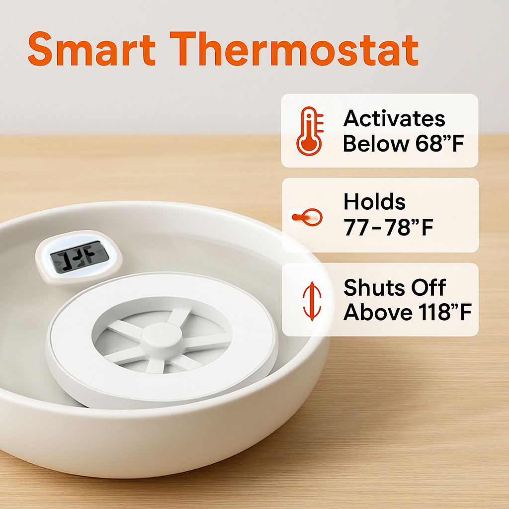 Bird Bath Heater for Outdoors with Thermostat