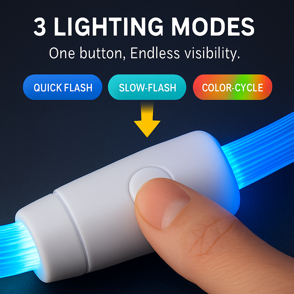 USB Rechargeable LED Dog Collar – Multi-Color Lighting