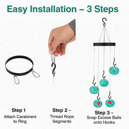 Wind Chimes Humming Bird Feeder - Outdoor Garden Decor