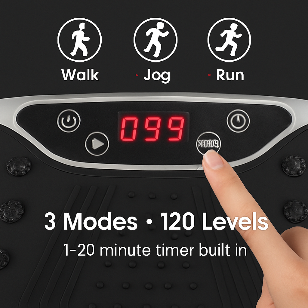 Vibration Exercise Machine With 2 Resistance Bands