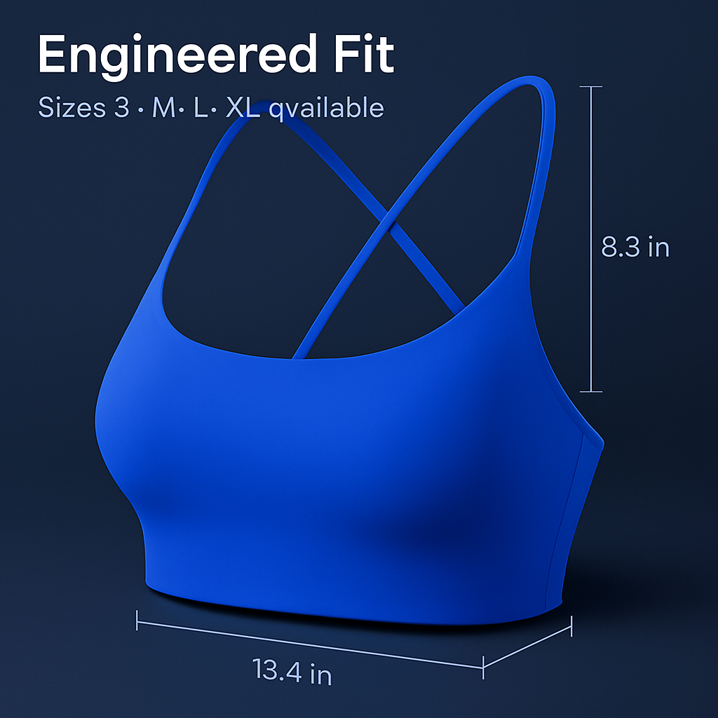 Cross Back Padded Sports Bra with Removable Pads