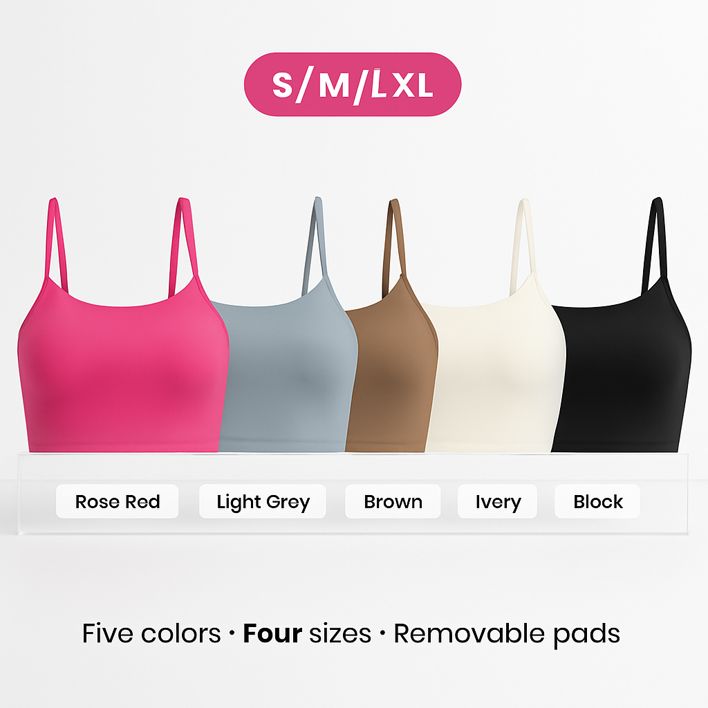 Women Sport Bras with Removable Pads, Low-Impact Square Neck