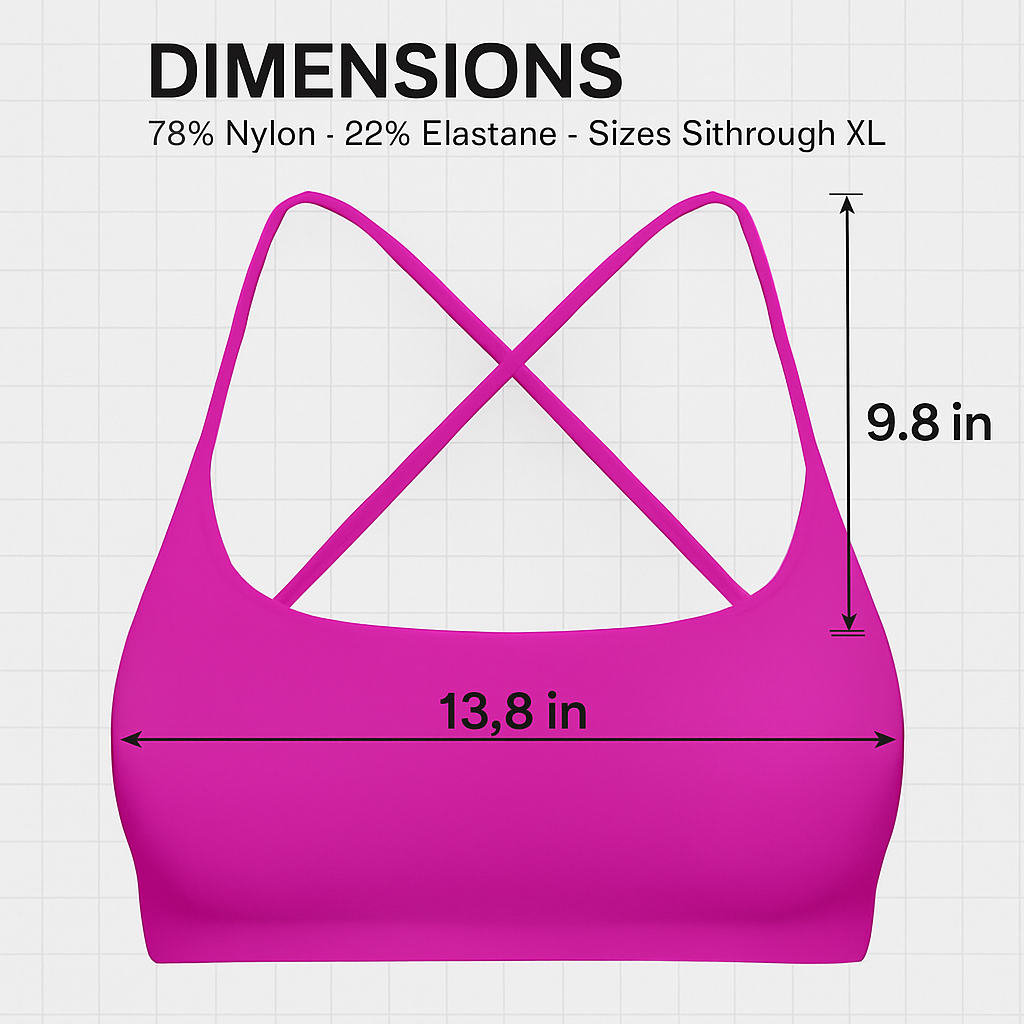 Cross Back Padded Sports Bra with Removable Pads