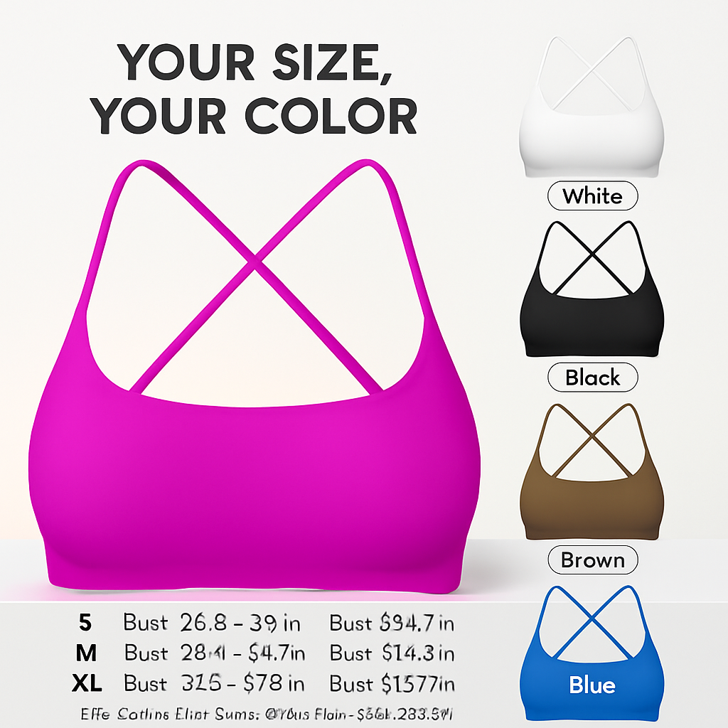 Cross Back Padded Sports Bra with Removable Pads