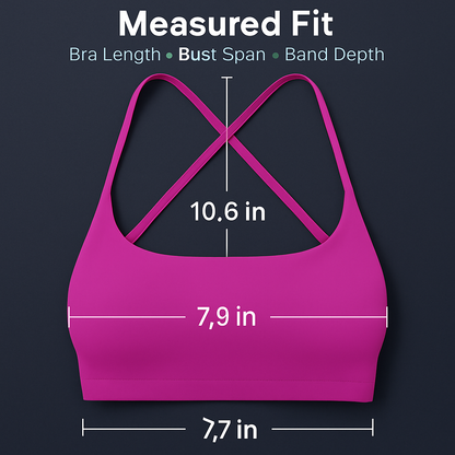 Cross Back Padded Sports Bra with Removable Pads