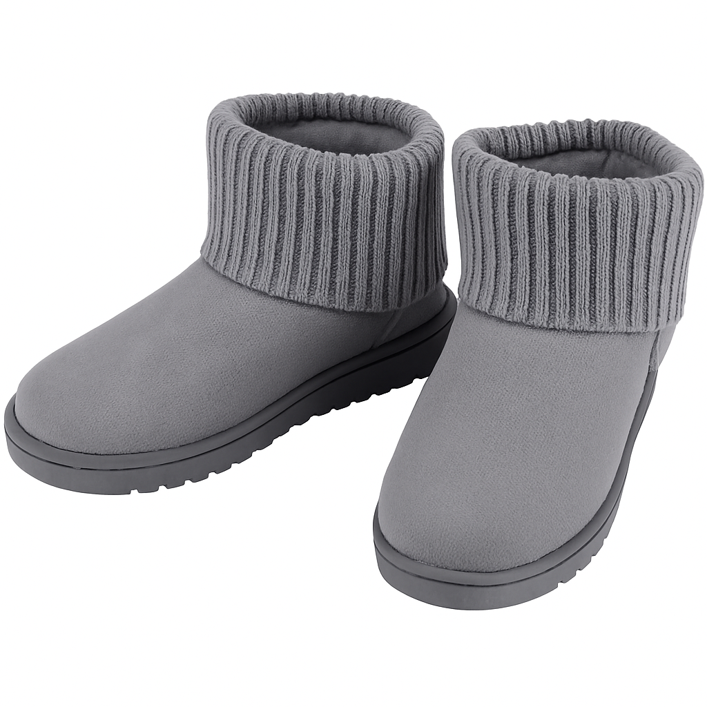 Women Snow Boots Suede Mid-Calf with Knit Lining