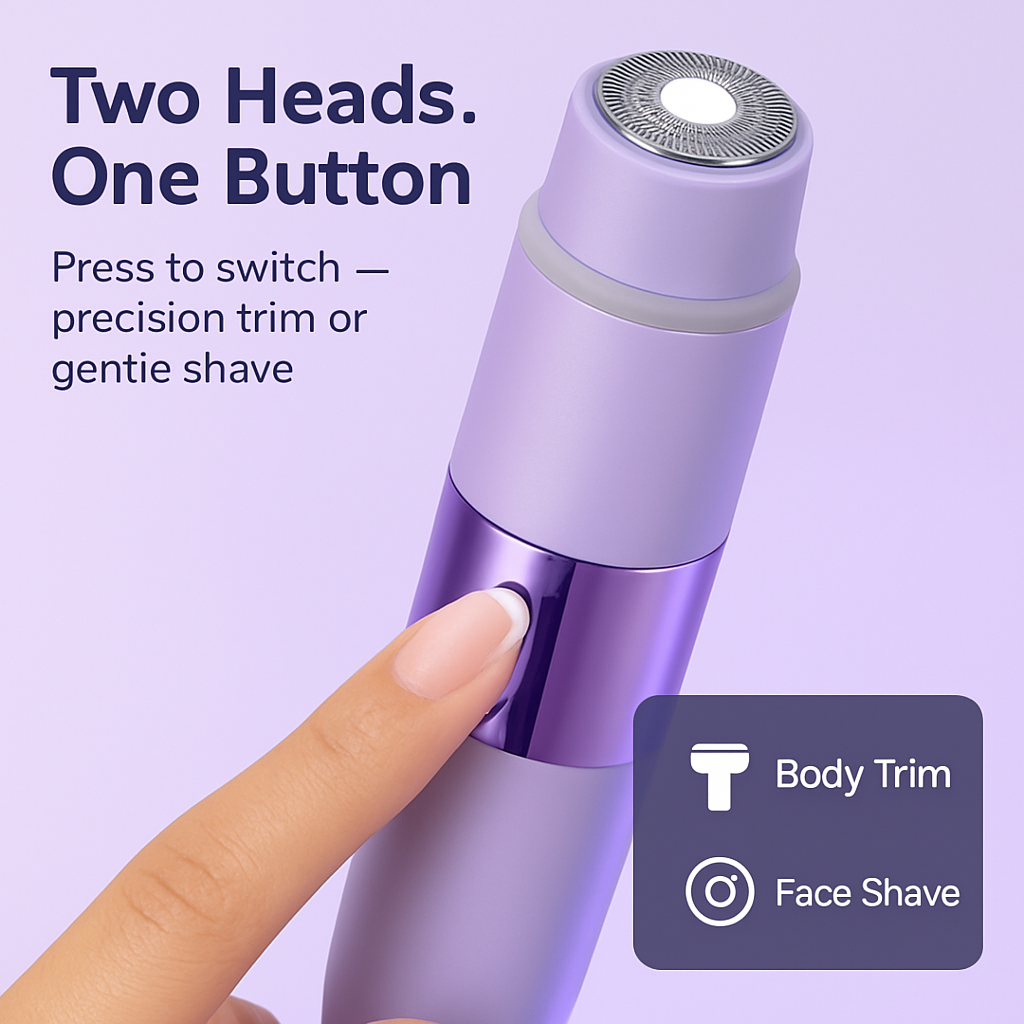 Bikini Trimmer for Women - 2-in-1 Dual Head Shaver
