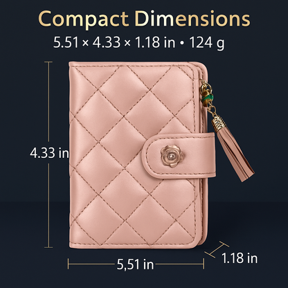 Leather Wallet Clutch with Card Slots and Zipper