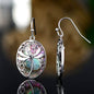 Genuine Blue Abalone Pearl Dragonfly Hook Drop Earrings