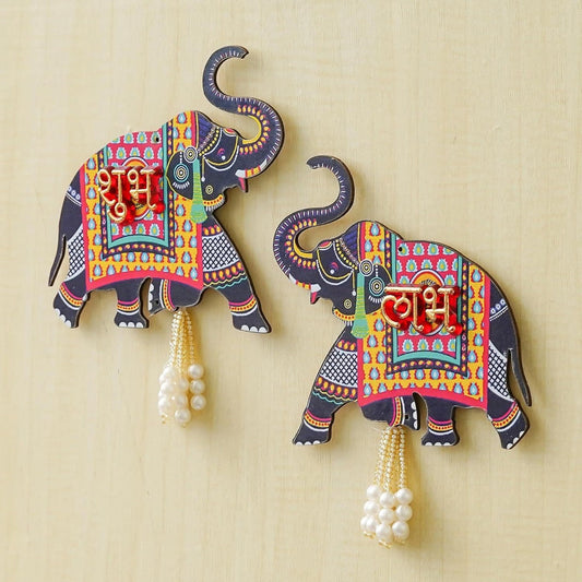 Decorative Wall Hanging of Colorful Elephants