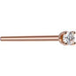14K Rose Gold 2mm Genuine Diamond Nose Ring