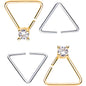 20G 3/8 Clear Gem Multi Triangle Seamless Ring Set