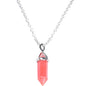 Handcrafted Pink Quartz Prism Silver Plated Chain Necklace