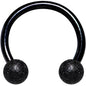 16G 5/16 Black Color PVD Textured Horseshoe Circular Barbell