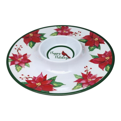Festive Poinsettia Chip & Dip Platter