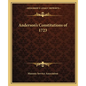 Anderson's Constitutions of 1723 - Paperback