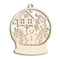 Unfinished Wood Layered Snow Globe Christmas Ornaments | 3 Piece | 5" Tall | 1/8" Wood | Wood Craft DIY