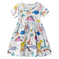 Girl's Dinosaur Tunic Short Sleeve Summer Casual Dress