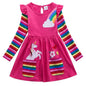 Girls' Unicorn Rainbow Flower Dress