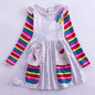 Girls' Unicorn Rainbow Flower Dress